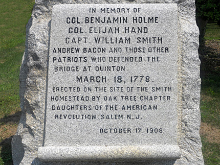 Quinton New Jersey in the Revolutionary War Quinton New Jersey in the Revolutionary War